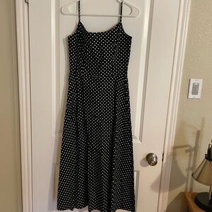Jessica Howard | Black & White Polka Dot Midi Dress | Size 6